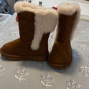 Warm Tan Fur-Lined Kids Boots